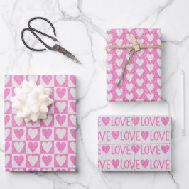 Hoja De Papel De Regalo Boda del Día de San Valentín Corazones de Purpurin