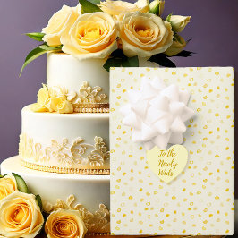 Hoja De Papel De Regalo Boda-Día de la Madre-Amarillo-Corazón-San Valentín