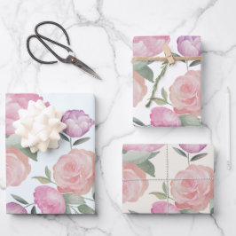 Hoja De Papel De Regalo Boda floral acuarela boho
