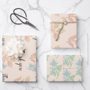 Hoja De Papel De Regalo Boda Floral Boho Pastel Peach