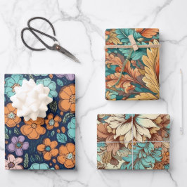 Hoja De Papel De Regalo Boda Floral Boho Vintage Cumpleaños