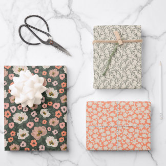 Hoja De Papel De Regalo Boda floral pintada romántica y ducha de novia