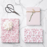 Hoja De Papel De Regalo Boda floral Purpurina rosa de Rubor romántico<br><div class="desc">Boda floral romántico Purpurina rosa de Rubor o ducha de novia</div>