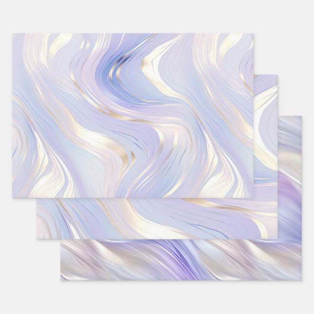 Hoja De Papel De Regalo Boda Lavender Gold Glam (Set)