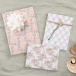 Hoja De Papel De Regalo Boda Nupcial Pastel Floral Rosa Elegante<br><div class="desc">Un trío de diseños para ese regalo especial. Este conjunto incluye tres diseños florales.  Ver nuestra línea completa de productos de papel de regalo en nuestra tienda Zazzle.</div>