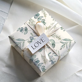 Hoja De Papel De Regalo Boda Patrón de Eucalipto Azul Polvo Chic