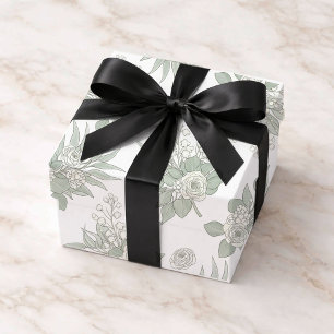 Hoja De Papel De Regalo Boda Personalizada Verde Eucalipto 