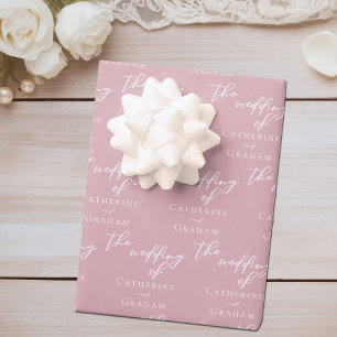 Hoja De Papel De Regalo Boda romántico Rosa rosado personalizado