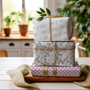 Hoja De Papel De Regalo Boda verde de Eucalyptus sage