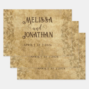 Hoja De Papel De Regalo Boda vintage Novia Groom