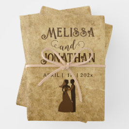 Hoja De Papel De Regalo Boda vintage Novia Groom