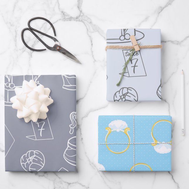 Hoja De Papel De Regalo Boda y ducha de novia (Anverso)