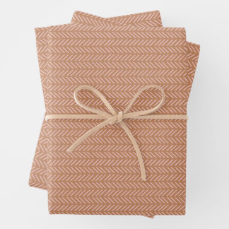 Hoja De Papel De Regalo Boho Arrows Clay Brown y Pink Wrapee Paper