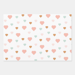 Hoja De Papel De Regalo Boho El día de San Valentín y corazones de amor pa