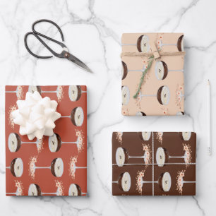 Hoja De Papel De Regalo Boho Floral Marrón Terracota Tan Espresso Martini