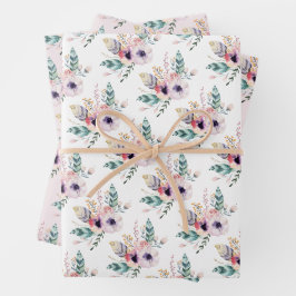 Hoja De Papel De Regalo Boho Floral Wild One Cumpleaños de niña