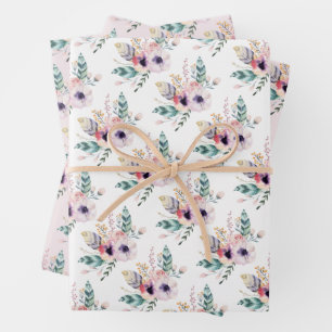 Hoja De Papel De Regalo Boho Floral Wild One Cumpleaños de niña