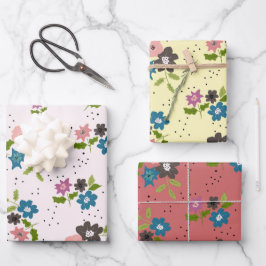 Hoja De Papel De Regalo Boho Flower Clusters