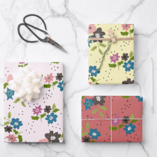 Hoja De Papel De Regalo Boho Flower Clusters