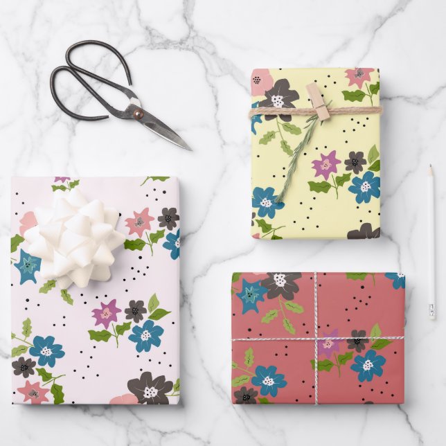 Hoja De Papel De Regalo Boho Flower Clusters (Anverso)