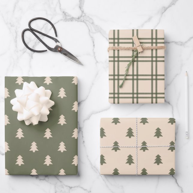 Hoja De Papel De Regalo Boho Minimalist Christmas Winter Neutral Modern (Anverso)