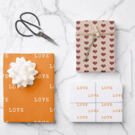 Hoja De Papel De Regalo Boho Naranja Hearts Modern Love El día de San Vale
