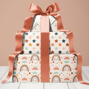Hoja De Papel De Regalo Boho Rainbow Baby Shower