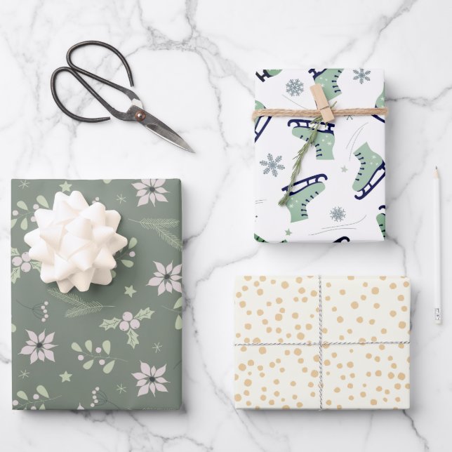 Hoja De Papel De Regalo Boho Romántico Rústico Feliz Navidad (Anverso)