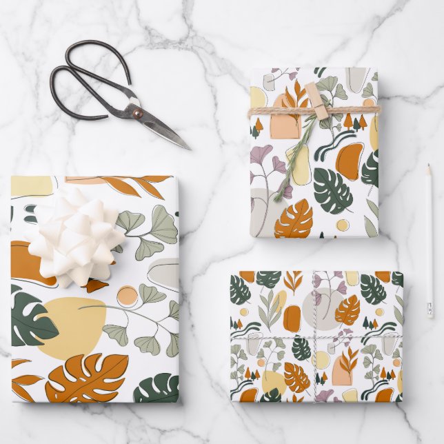 Hoja De Papel De Regalo Boho verde monstera deja personalizado a la natura (Anverso)