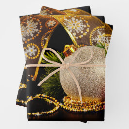Hoja De Papel De Regalo bola de decoración de navidades con cinta