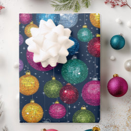 Hoja De Papel De Regalo Bola de Discoteca Retro de Navidad