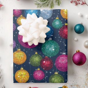 Hoja De Papel De Regalo Bola de Discoteca Retro de Navidad