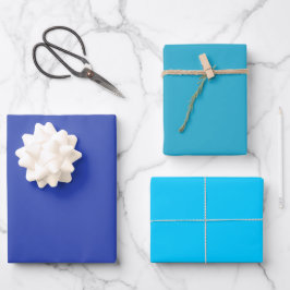 Hoja De Papel De Regalo Bola Violeta Liso Tonos Azules Vívidos 3 Tonos
