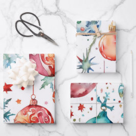 Hoja De Papel De Regalo Bolas de Navidades Candy Cane