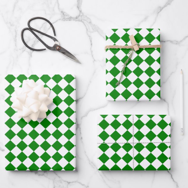 Hoja De Papel De Regalo Bold Green and White Chevron Pattern Classic (Anverso)
