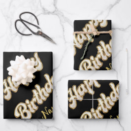 Hoja De Papel De Regalo Bolsa de regalo de cumpleaños feliz con elegancia