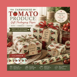 Hoja De Papel De Regalo Bolsa de Tomates Frescos del Mercado — Envoltura d