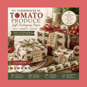Hoja De Papel De Regalo Bolsa de Tomates Frescos del Mercado — Envoltura d