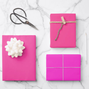 Hoja De Papel De Regalo Bombón Liso Fuchsia Deslumbrante Tonos Rosados 3 T