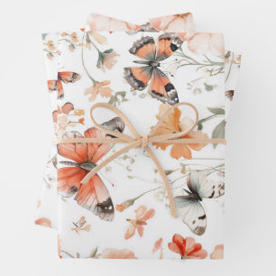 Hoja De Papel De Regalo Bonito de agua Butfly Meadow