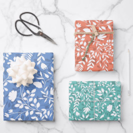 Hoja De Papel De Regalo Bonito De Foliage Encantada Patrón Jardín Floral