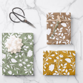 Hoja De Papel De Regalo Bonito De Foliage Encantada Patrón Jardín Floral