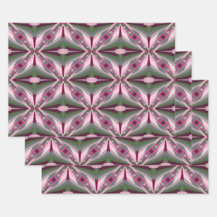 Hoja De Papel De Regalo Bonito En Bloque De Color De Color De Color Rosa Y