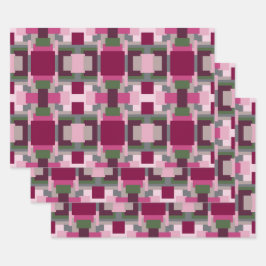 Hoja De Papel De Regalo Bonito En Bloque De Color Rosa Y Verde