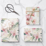 Hoja De Papel De Regalo Bonito Flores de orquídeas tropicales rosadas Duch<br><div class="desc">Flores de orquídeas tropicales rosadas Boda ducha de novia</div>