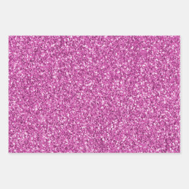 Hoja De Papel De Regalo Bonito Girly Pink Purpurina Sparkle