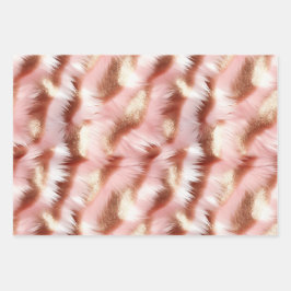 Hoja De Papel De Regalo Bonito Girly Rosa Oro Rosa Blanco