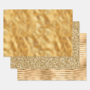 Hoja De Papel De Regalo Bonito Glam Gold
