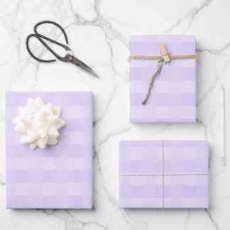 Hoja De Papel De Regalo Bonito Lavender Purple Gingham Pattern