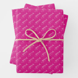 Hoja De Papel De Regalo Bonito lindo en rosa pastel sobre rosa caliente en